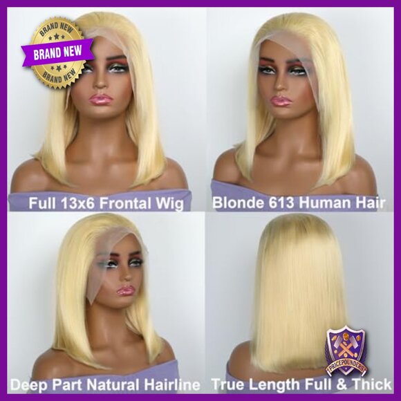 13x6 Lace Front Bob Wig Human Hair 180 Density Glueless Pre Plucked main image 4